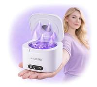 Limpiador ultrasónico de retención con luz UV, máquina de limpieza ultrasónica dental de 49 kHz con temporizador digital, tanque de acero inoxidable para retenedores, alineadores, dentaduras
