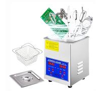Limpiador ultrasónico Digital, Kit de Lavadora de Acero Inoxidable de 2 litros, Limpiador ultrasónico Profesional de Piezas de 60 W, Temporizador de 0 a 30 Minutos, para Objetos, Incluyendo