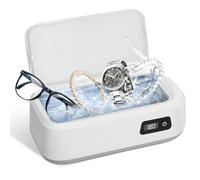 Limpiador ultrasónico,Limpiador ultrasónico de joyas,Limpiador doméstico,Limpiador ultrasónico de bajo ruido 49KHz,640ML,4 ajustes de tiempo para joyas,dentaduras,relojes,gafas,cadenas de reloj