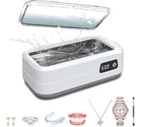 Limpiador ultrasónico, limpiador ultrasónico de joyas, limpiador sónico de 48000 Hz con 4 modos de limpieza, limpiador de joyas de gran capacidad de 600 ml para collares, anillos, gafas, joyas