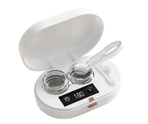Limpiador ultrasónico para contacto, recargable por USB, portátil, dispositivo automático con espejo integrado, limpieza rápida, silenciosa, higienizante para uso doméstico, viaje, cuidado no
