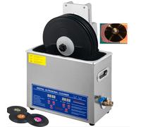 Limpiador ultrasónico para Discos de Vinilo 6L - 40KHz 180W. Lavador de Discos Profesional, Limpia de 1 a 6 Discos a la Vez. Incluye Cesta y Bola de Malla Fina para una Limpieza óptima.