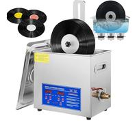 Limpiador ultrasónico para Discos de Vinilo: rotación automática, Temporizador y Temperatura Ajustables, Sistema de Limpieza Profesional para la restauración de Discos.