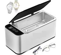 Limpiador ultrasónico para Joyas, 500 ml. Limpieza Profunda de Alta frecuencia para Pendientes, Anillos, Gafas y prótesis dentales. Limpieza Integral de 360°. 4 ajustes de Temporizador.