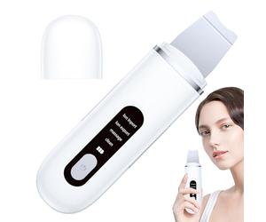 Limpiador ultrasónico para la piel, herramienta de limpieza de poros faciales, espátula eléctrica para cuero cabelludo con vibración de limpieza profunda, instrumento de belleza de acero inoxidable