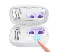 Limpiador ultrasónico para lentillas Ultrasónico Lentes 4 Modos | Dispositivo Desmontable Limpieza Lentillas En oficina, escuela, camping, Blanco A