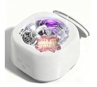 Limpiador ultrasónico para retenedores, dentaduras, alineadores, joyas, cabezales de cepillo de dientes, limpiador dental portátil de 48 kHz con 2 modos y tanque de acero inoxidable, ideal para