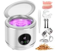 Limpiador ultrasónico U-V para prótesis, EnGiTores máquina de limpieza ultrasónica para dentaduras postizas, protectores bucales alineadores cabezales de cepillo dientes dispositivo limpieza (white)
