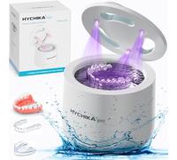 Limpiador Ultrasónicos de Retenedores con Alta Frecuencia de 45 kHz,UV para Esterilización de Retenedores,4 Modos para Brackets, Retenedores, Protectores Nocturnos, Alineadores etc.,200 ml,Blanco