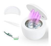 Limpiador Ultrasonidos 45kHz Lampara UV Ultrasonidos Limpieza Dental Pod 200ML Ultrasonic Retainer Cleaner Ultrasonidos Limpieza Limpiador Ultrasónico Portatil para Dentaduras Ferula Retenedor Joyas