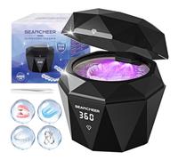 Limpiador Ultrasonidos 48000Hz Ultrasonidos Limpieza | Recargable | IPX7 | 180ML | Lampara UV | Ultrasonic Cleaner Portatil para | Dentaduras | Ferula Dental | Retainer | Aligner | Joyas | (Negro)