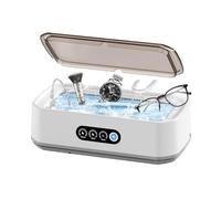 Limpiador Ultrasonidos 49000Hz 650 ml, Clean Pod con pantalla LED, operación con un toque y 3 modos de Limpieza Temporizador, para Gafas, Joyas, Relojes, Dentaduras, Razots. Blanco