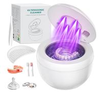 Limpiador Ultrasonidos Dental 45000Hz Ultrasonidos Limpieza con Lámpara UV y 4 Modos, 200ml Ultrasonic Retainer Cleaner Dental Pod para Dentaduras Postizas, Retenedores, Joyas