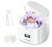 Limpiador Ultrasonidos Dental,Cápsula de Limpieza Dental Sónica,Máquina Portátil de 30W/45kHz Para Dentaduras, Ali neadores,Aparatos Ortopédicos,Protectores Bucales,Joyas (Blanco)