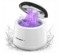 Limpiador Ultrasonidos Dental con Luz UV-C,Resistente al Agua,48kHz con Temporizador,4 Modos,200mL.Ideal para Prótesis Dentales,Alineadores,Protectores Bucales y Férulas Nocturnas.Blanco.