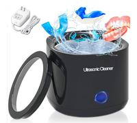 Limpiador Ultrasonidos Dental Limpieza, 43000Hz Limpiador de Dientes Máquina limpiadora ultrasónica Para Dentaduras Postizas, Alineadores, Retenedores, Cabezas de Cepillos de Dientes (Black)