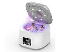 Limpiador Ultrasonidos Portátil 49000Hz, Limpieza Dental Ultrasonidos con 6 Luz UV, 340ml, 3 Modos para Bracket Retenedores, Protectores Nocturnos, Dentaduras, Alineadores, Joyas etc,Blanco