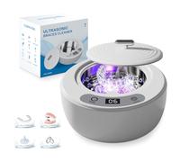 Limpiador ultrasonore 49000Hz UV 180ML Pod Dental - Limpiador ultrasónico para dentaduras postizas, canaletas, aparatos dentales, prótesis, joyas con temporizador digital