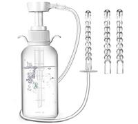 Limpiador vaginal de 300 ml ducha vaginal manual a presión antirreflujo ducha anal segura y reutilizable kit de limpieza portátil con 2 boquillas.