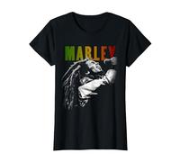 Limpiador vibratorio Bob Marley Rastaman Camiseta, Mujer, Negro, S