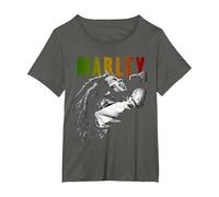 Limpiador vibratorio Bob Marley Rastaman Camiseta, Mujer Tallas Grandes, Asfalto, 6XL Grande