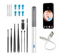 Limpiador visual de cera de alta definición, con cámara de alta definición y luz LED, apto para adultos, niños y animales, viene con 6 cucharas para los oídos, compatible con todos los teléfonos