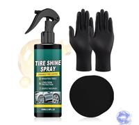 Limpiador y brillo de neumáticos, herramienta de mantenimiento de 100 ml con guantes de esponja, agente de limpieza de ruedas de coche, para camión, SUV, RV, motocicleta, scooter, ATV, tienda de