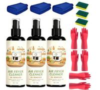 Limpiador y desengrasante para freidora de aire 2 en 1, espuma desengrasante de cocina rápida, removedor de grasa multifuncional para alimentos quemados, horno, parrilla (3pcs)