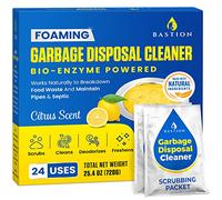 Limpiador y desodorante de eliminación de basura, 24 unidades (suministro de 1 año) con aroma a limón espumoso para fregadero de cocina, cápsulas ambientadoras y eliminador de olores de drenaje,