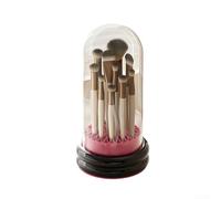 Limpiador y secador de brochas de maquillaje, cesta de lavado de esponja cosmética reversible con tapa, contenedor de almacenamiento de herramientas de belleza a prueba de polvo hecho de TPR PP PET