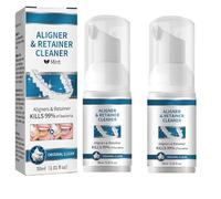 Limpiadoras para Dentaduras Postizas,Denture Cleaners,Retainer Cleaning Tablets,Limpiador De Aparatos Dentales,Espuma Suero De Eliminaci贸n De Manchas De Dientes 2PC