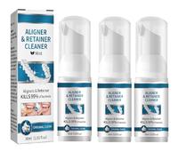 Limpiadoras para Dentaduras Postizas,Denture Cleaners,Retainer Cleaning Tablets,Limpiador De Aparatos Dentales,Espuma Suero De Eliminaci贸n De Manchas De Dientes 3PC
