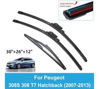 Limpiaparabrisas coche 3PCS Car Wiper Blades for 2007-2013 308S 308 T7 Rear Windshield Wipers Double Rubber Accessories