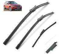 Limpiaparabrisas Compatible con BMW X1 E84 2009-2015 24"+19"+12" limpiaparabrisas trasero delantero cepillos cortador accesorios 2009 2010 2011 2012 2013 2014 2015, Escobilla limpiaparabrisas para to