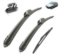 Limpiaparabrisas Compatible con Citroen Saxo 1999-2003 limpiaparabrisas trasero delantero cepillos cortador accesorios J gancho 1999 2000 2001 2002 2003, Escobilla limpiaparabrisas para todo clima
