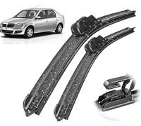 Limpiaparabrisas de coche compatible para Dacia Renault Logan MK1 2004-2011 con delantero goma suave parabrisas automático Juego Brazo y escobilla