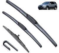 Limpiaparabrisas de coche compatible para Kia Sorento MK1 2002-2009 con delantero goma suave parabrisas automático Juego Brazo y escobilla