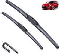 Limpiaparabrisas de coche compatible para Mitsubishi Lancer 2009-2017 con delantero goma suave parabrisas automático Juego Brazo y escobilla