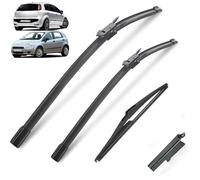 Limpiaparabrisas de vehículos 3 unids/set de escobillas limpiaparabrisas planas for Fiat Grande Punto 2005-2011, limpiaparabrisas for Punto Evo 2009-2013 Limpiaparabrisas para todo clima