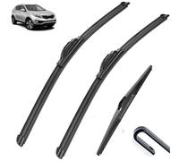 Limpiaparabrisas de vehículos Juego de 3 escobillas de limpiaparabrisas delanteras y traseras compatible con KIA Sportage SL 2010-2015, cepillos for ventana de parabrisas de 24 "+ 18" + 12" Limpiap