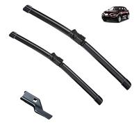 Limpiaparabrisas de vehículos Juego de escobillas limpiaparabrisas delanteras for Nissan JUKE F16 2020 2021 2022 2023, cepillos for parabrisas, cubierta de limpiaparabrisas, Motor adaptador Limpiapara