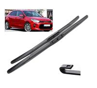 Limpiaparabrisas delanteros híbridos compatible con Kia Rio 4 MK4 2017-2023 Parabrisas Ventana Coche Lluvia Cepillos 26"+16"