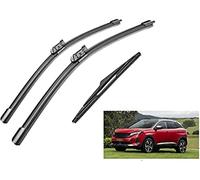 Limpiaparabrisas delanteros y traseros para Peugeot 3008 MK2 2017-2021, juego de escobillas limpiaparabrisas
