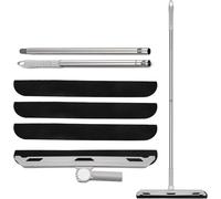Limpiaparabrisas, limpiaparabrisas, mango articulado de 75 cm con 3 raspadores de repuesto, Wet Floor Rubber Squeegee de alto rendimiento, para salas de ducha/terrazas/balcones, etc (Gris)