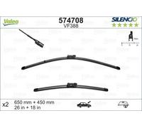 VALEO Silencio Escobilla - VF388 - Kit de Alto Rendimiento, Visibilidad Superior en Carretera, Fácil Instalación, Hojas Planas Originales de 650mm/450mm - Delanteras - Juego de 2 Escobillas - 574708