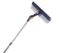 Limpiaparabrisas telescópico de 150 cm de Largo, Juego de Limpieza de Vidrio Profesional Dos en uno, el Cabezal del trapeador Puede Girar 180 ° y doblarse 90 °, Limpiador Interior y Exterior de