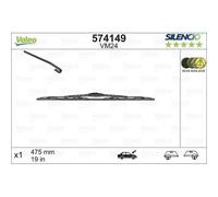 Limpiaparabrisas Valeo 574149 Silencio Conventional Single para Bmw Fiat Nissan