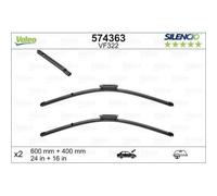 Limpiaparabrisas Valeo 574363 Silencio Flat Blade Set para Citroën Peugeot DS