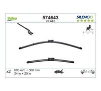 Limpiaparabrisas Valeo 574643 Silencio Flat Blade Set para Audi Bmw Renault VW
