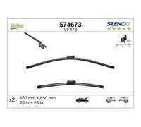 Limpiaparabrisas Valeo 574673 Silencio Flat Blade Set para Opel Peugeot Vauxhall